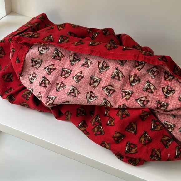 Vintage 80’s Ralph Lauren Blue Label Equestrian Flannel Midi Skirt Red Sz 6 - Picture 11 of 12